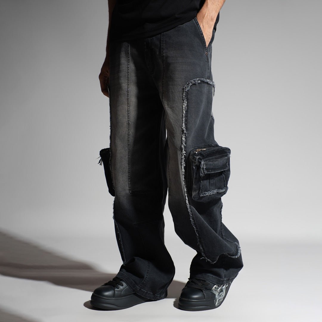 BLACK 3D CIRCUIT DENIM
