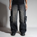 BLACK 3D CIRCUIT DENIM
