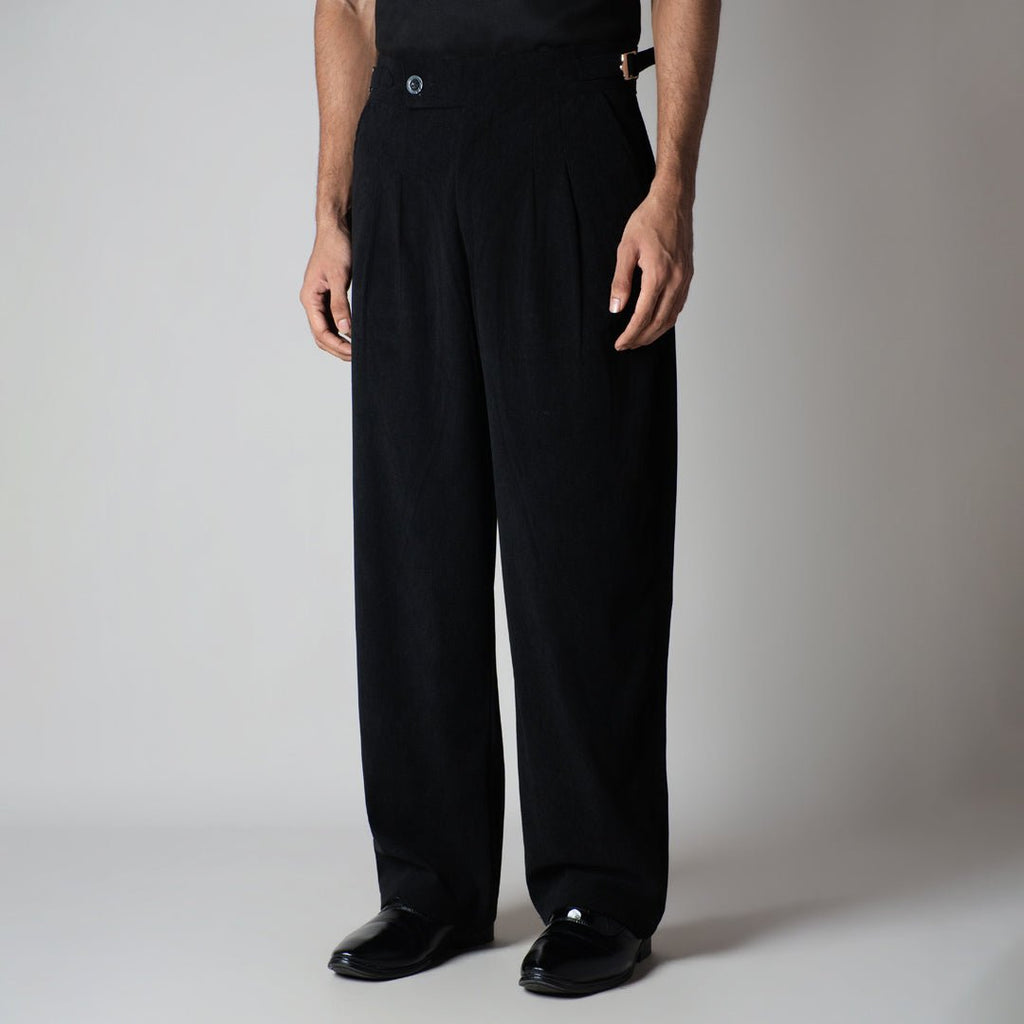 BLACK CORDUROY FORMAL TROUSER
