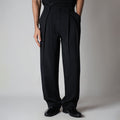 BLACK CROSS PLEAT TROUSER