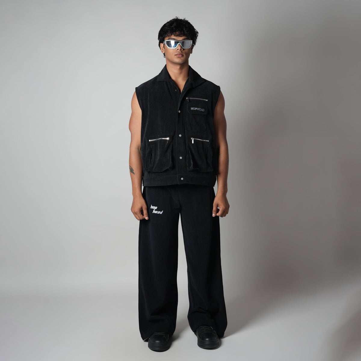BLACK KNITDRIP UTILITY JACKET