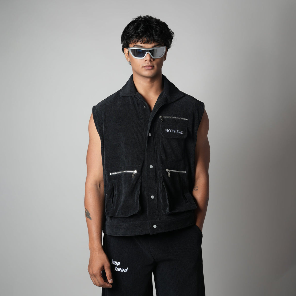 BLACK KNITDRIP UTILITY JACKET