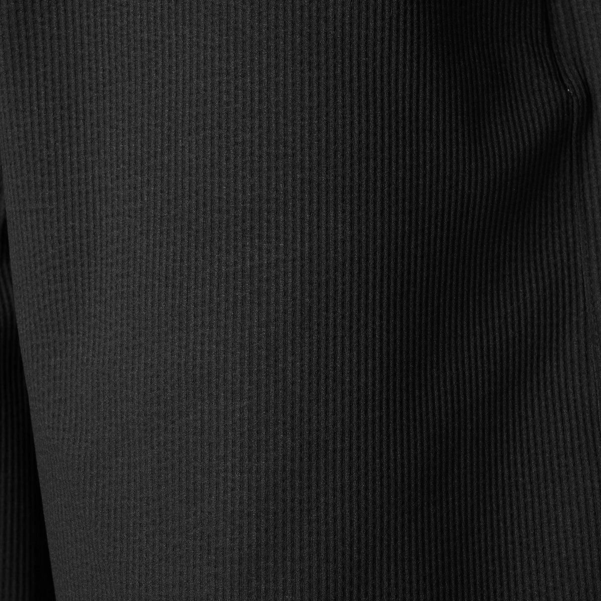 BLACK PIN-RIB WIDE PANTS