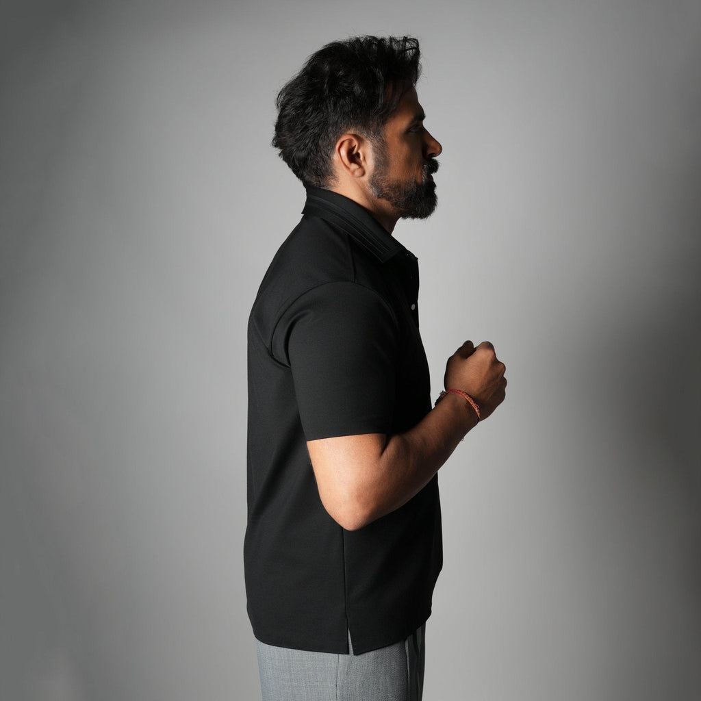 BLACK PRIME SEAMLESS POLO