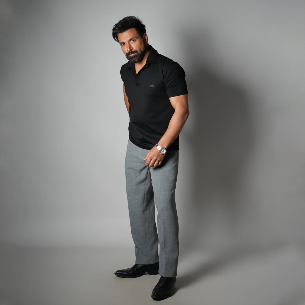 BLACK PRIME SEAMLESS POLO