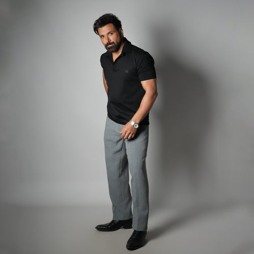 BLACK PRIME SEAMLESS POLO