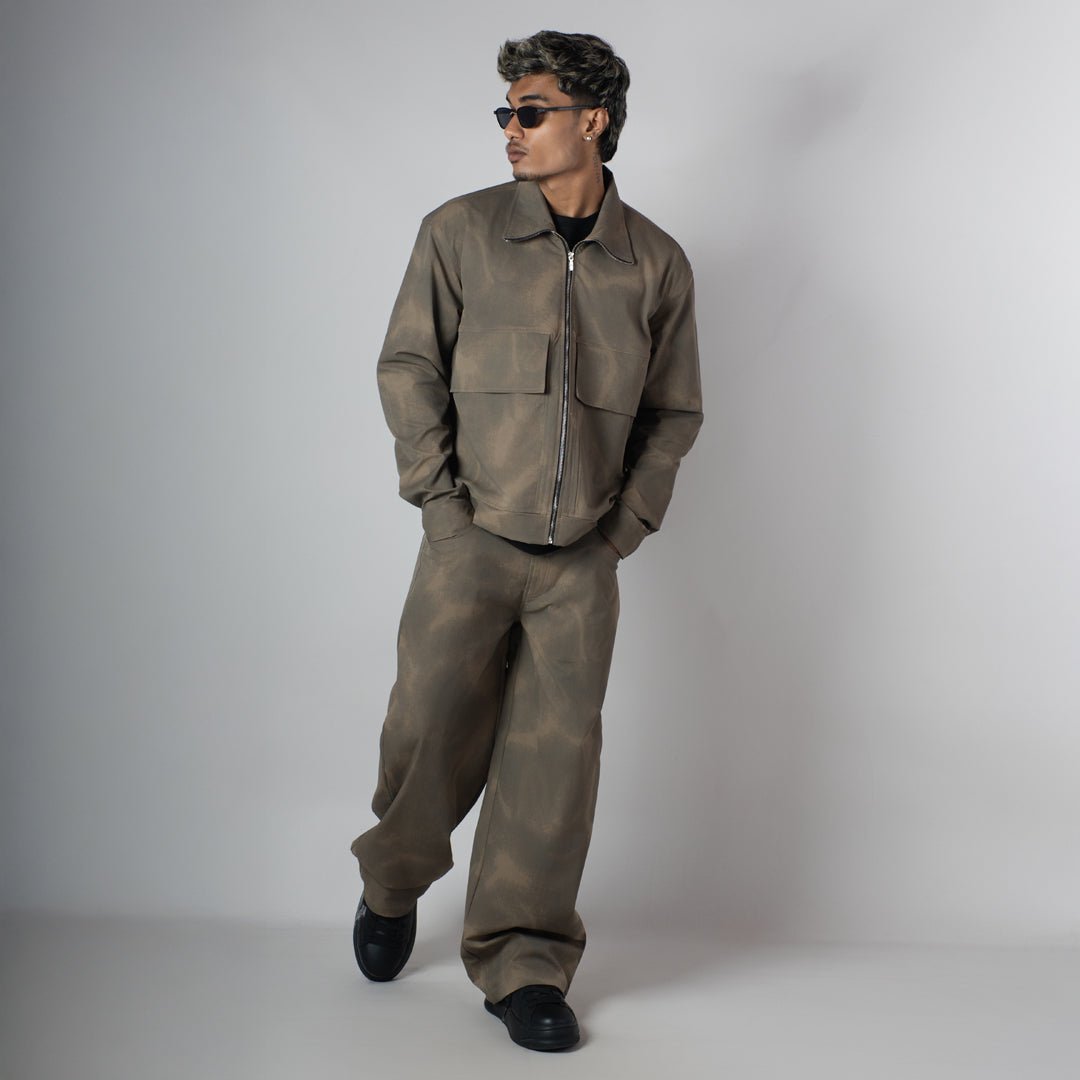 BROWN CLOUDRIP ZIPPER JACKET