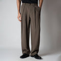 BROWN CROSS PLEAT TROUSER
