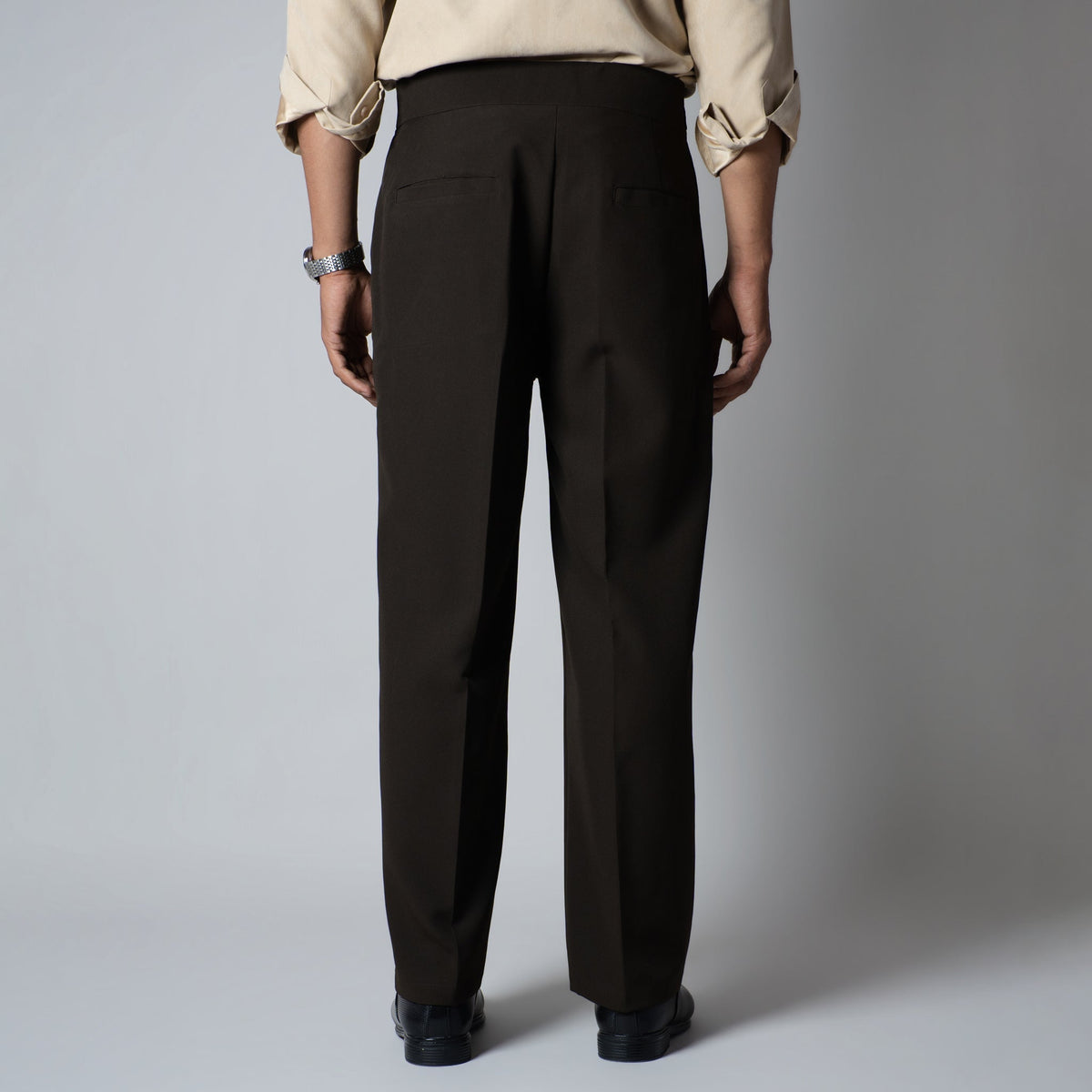 BROWN D-RING ITALIAN STYLE TROUSER