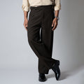 BROWN D-RING ITALIAN STYLE TROUSER