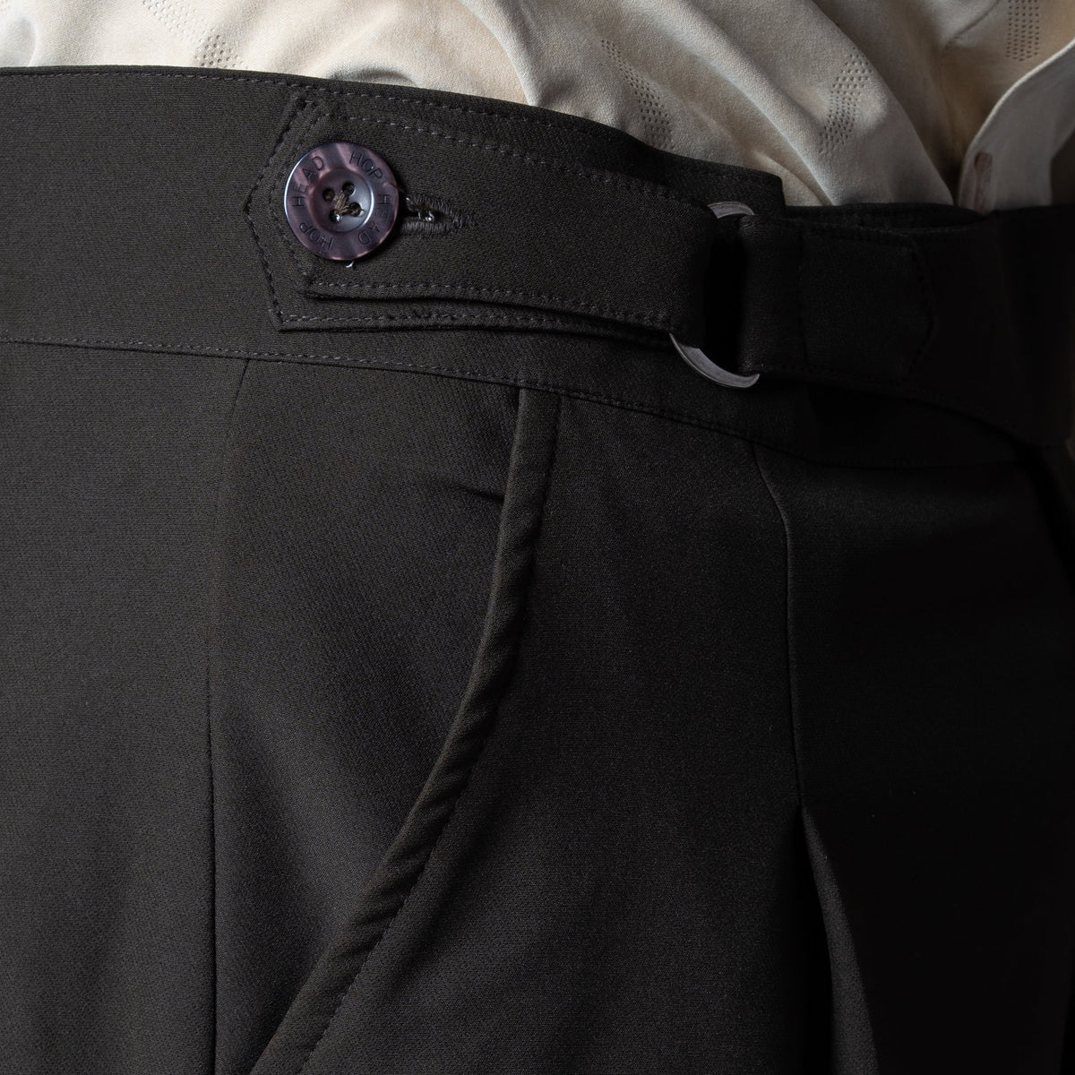 BROWN D-RING ITALIAN STYLE TROUSER