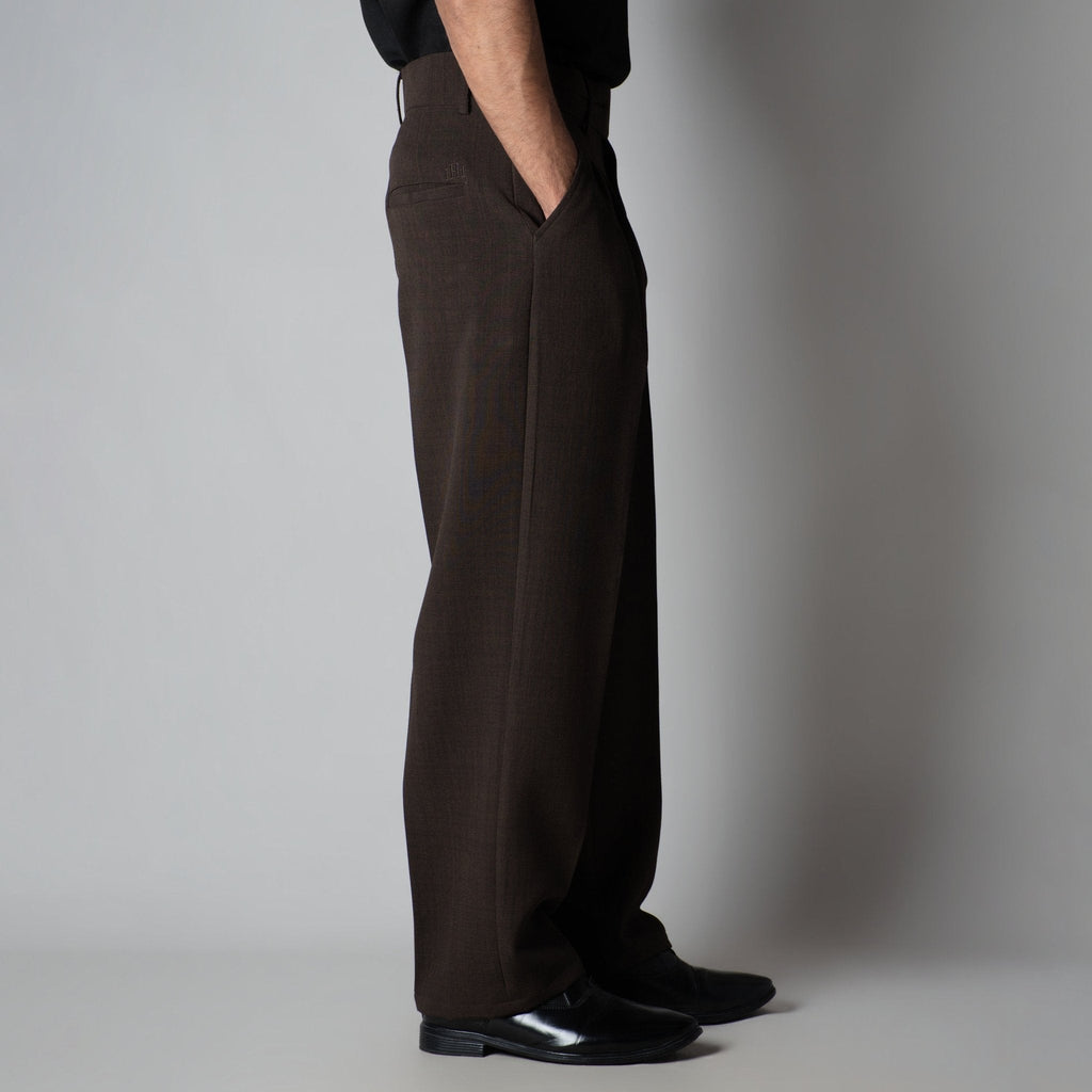 BROWN DOUBLE FLAP TROUSER