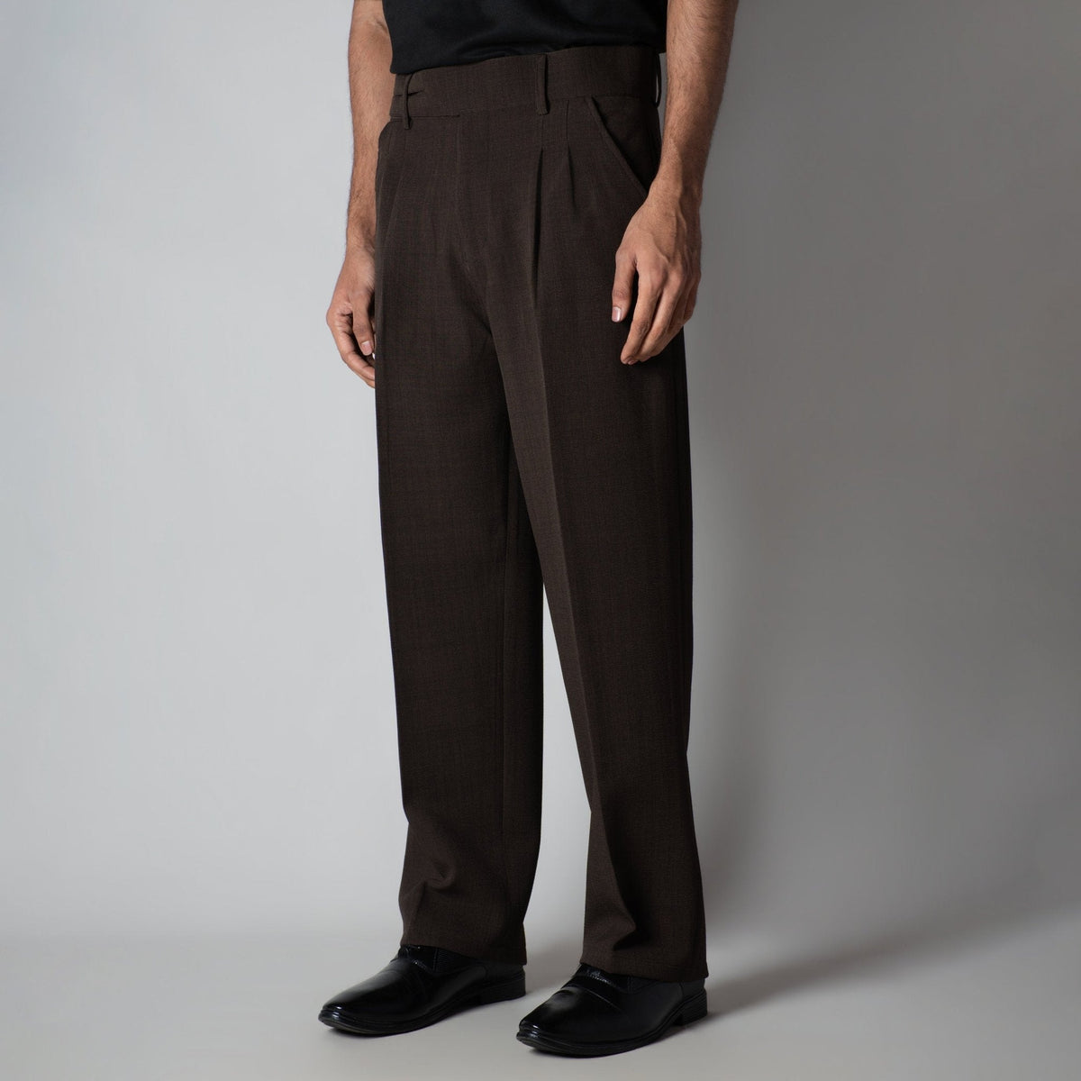 BROWN DOUBLE FLAP TROUSER