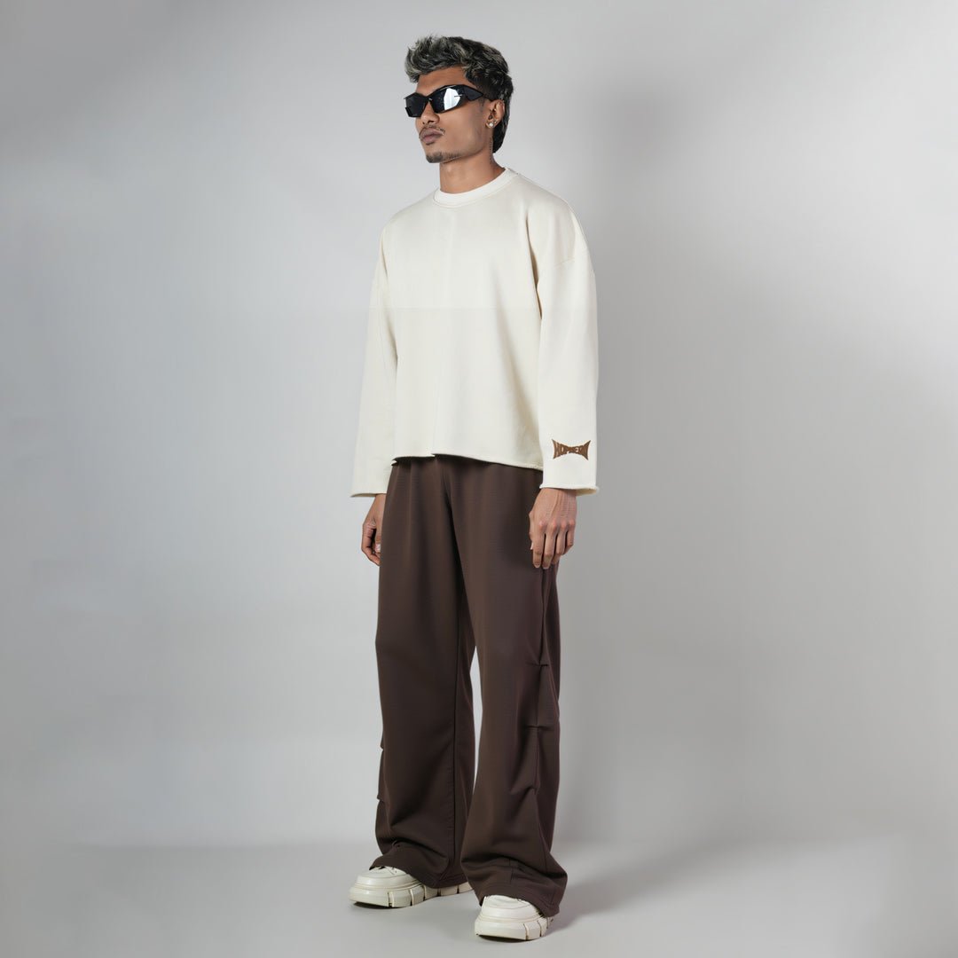 BROWN FIVE TUCKS SWEATPANTS