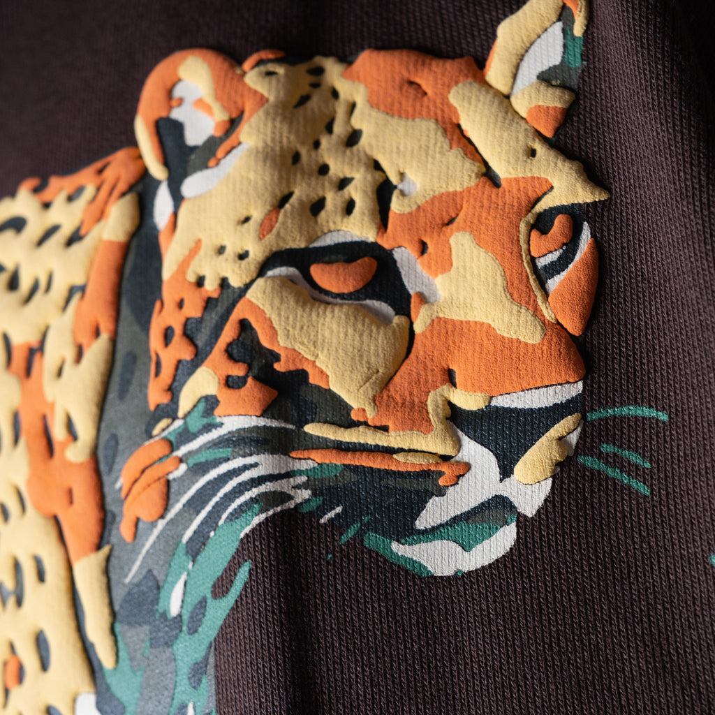 BROWN RAW CUT CHEETA PRINTED SLEEVELESS