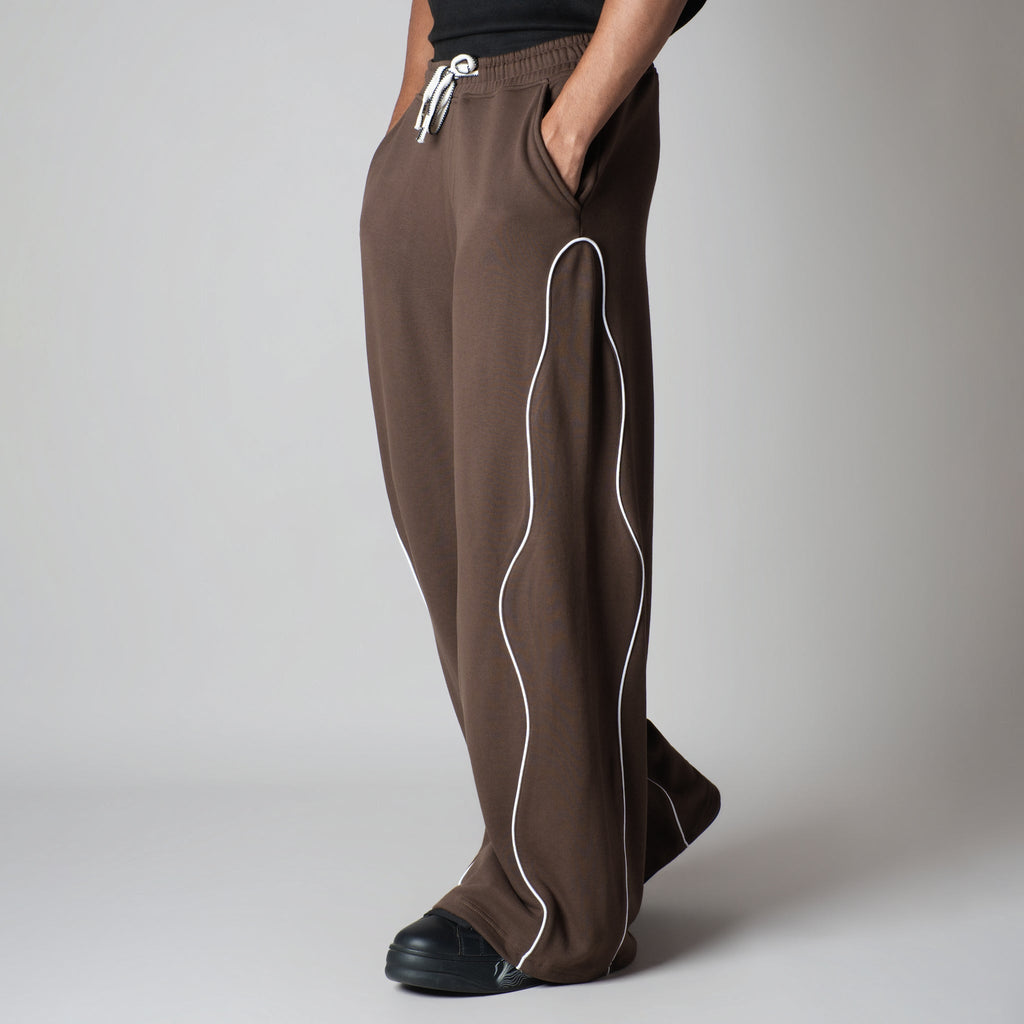 BROWN WAVY EDGE SWEATPANT