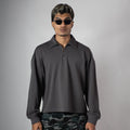 CHARCOAL HALF-ZIPUP PULLOVER POLO