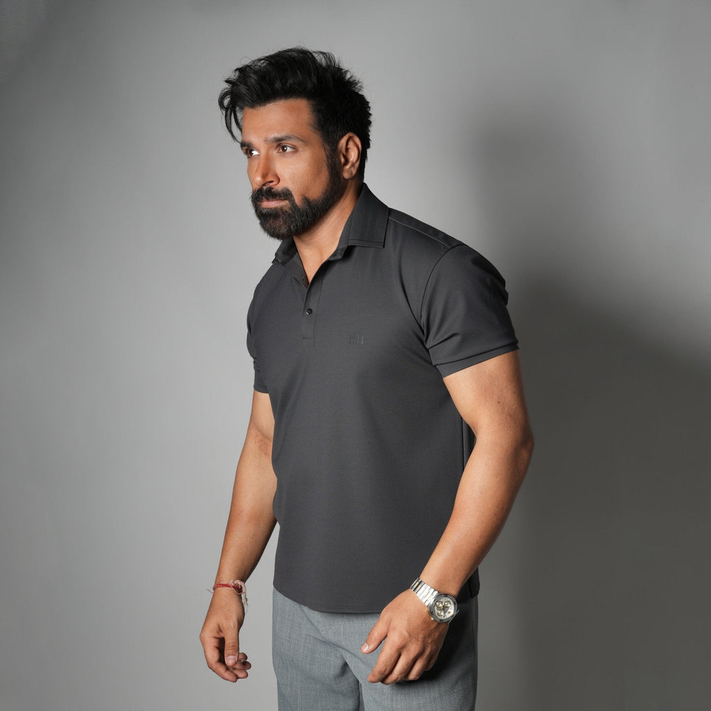 CHARCOAL SEAMLESS CORE POLO