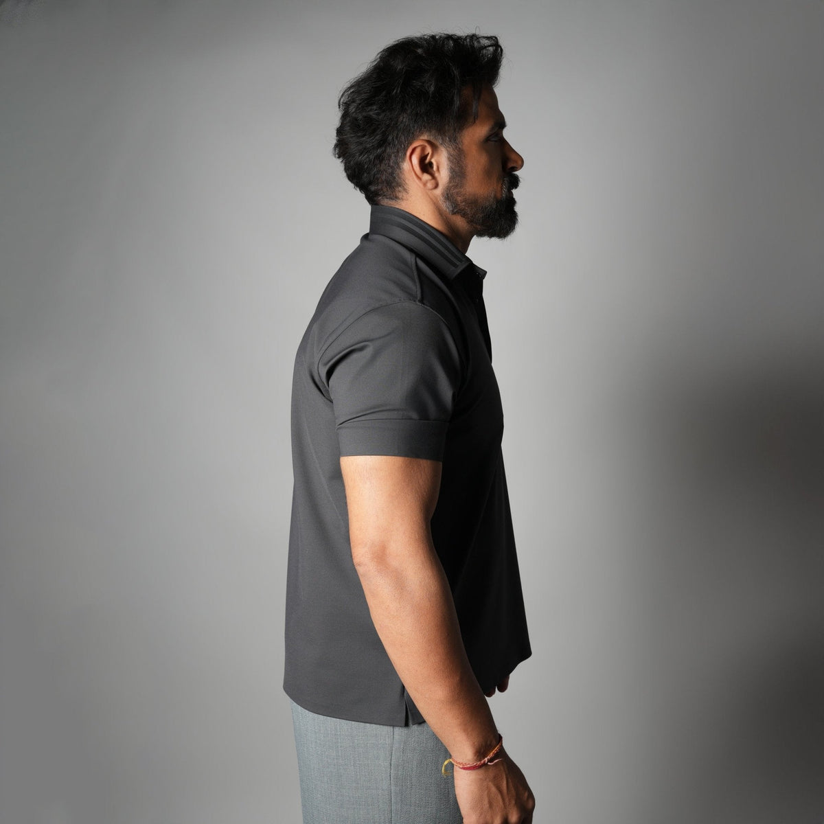 CHARCOAL SEAMLESS CORE POLO