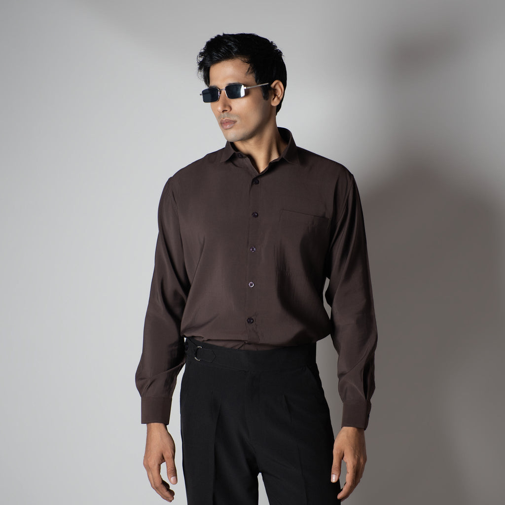 COCOA BROWN ESSENTIAL SUEDE LUXE SHIRT