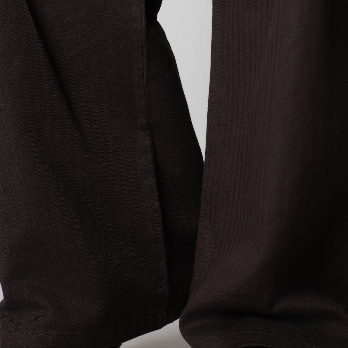 COFFEE BROWN VERTICAL LINE SOFTMOVE LINEN PANTS