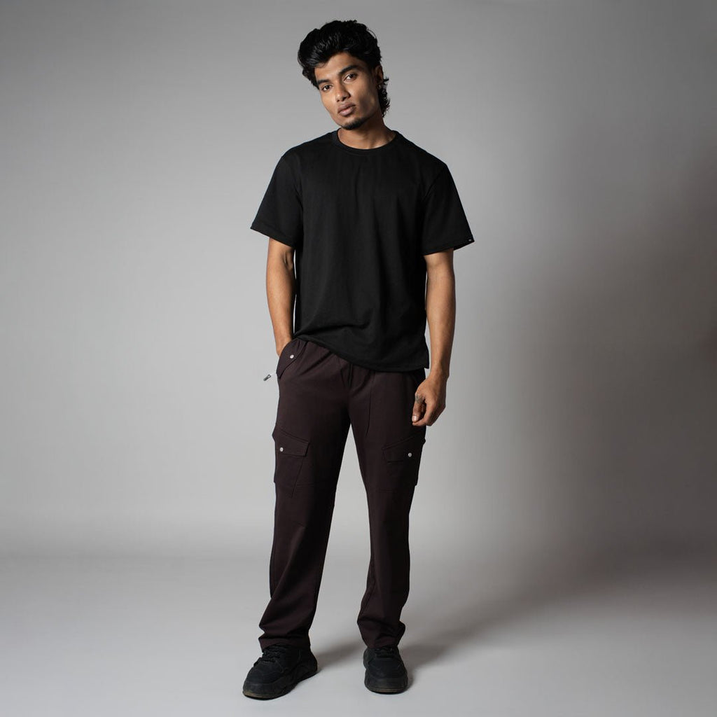 COFFEE SIDE POCKET CARGO SWEATPANTS