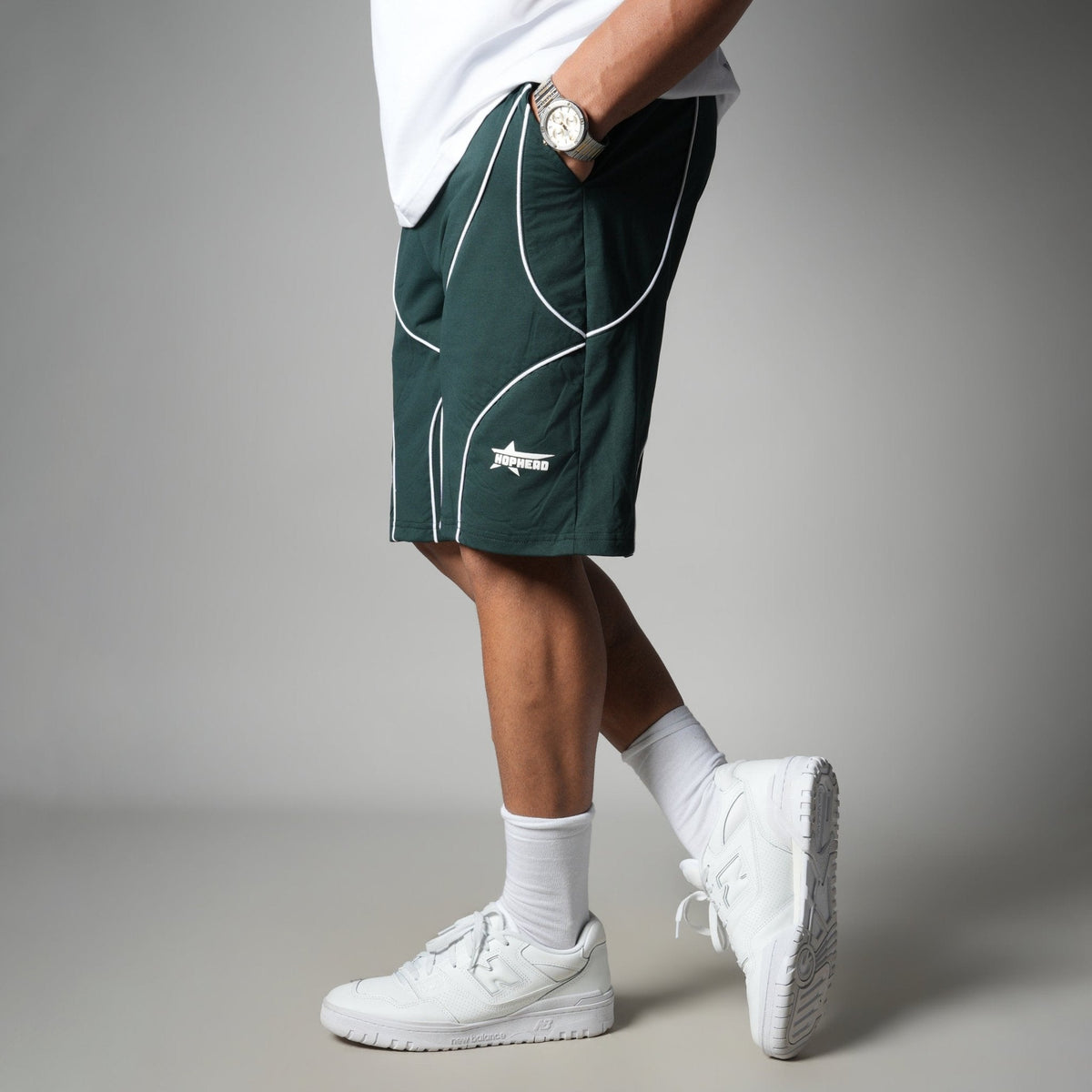 DARK GREEN VELOCITY CURVE SHORTS