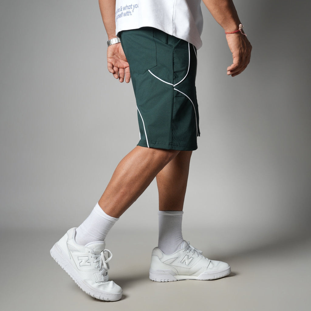 DARK GREEN VELOCITY CURVE SHORTS