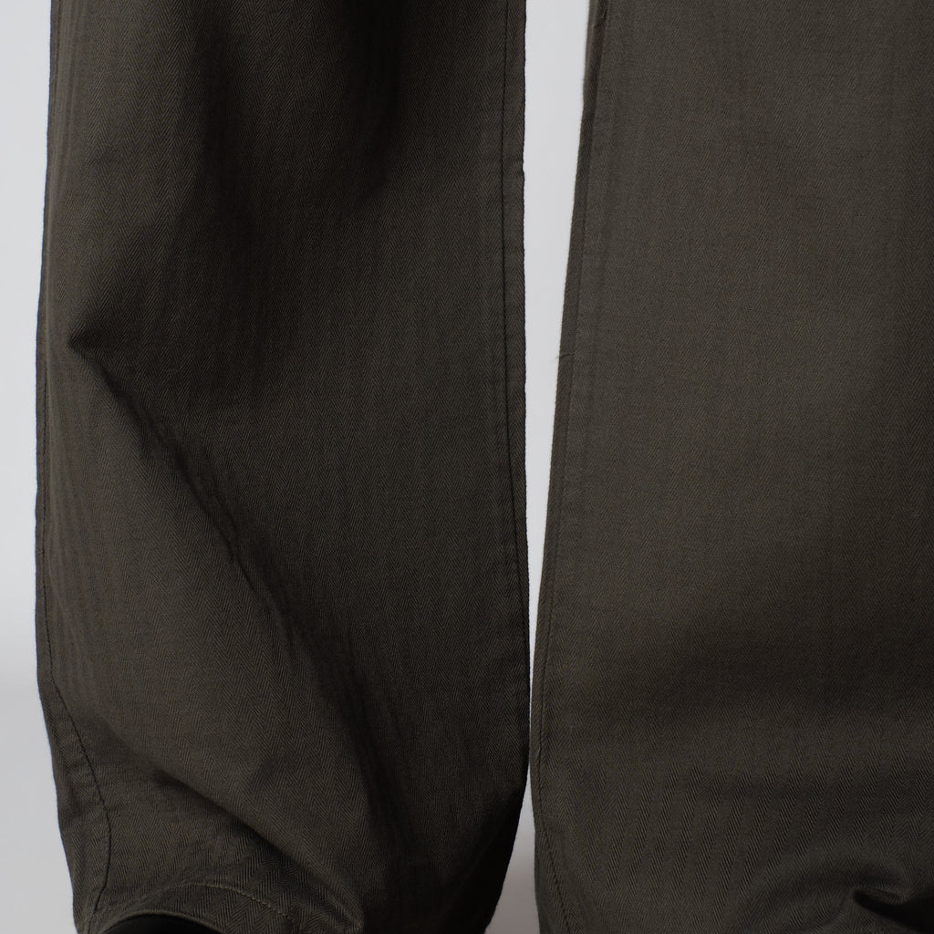 DARK GREEN VERTICAL LINE SOFTMOVE LINEN PANTS