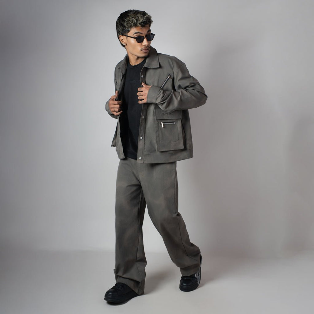 GREY CLOUDRIP STRAIGHT PANT