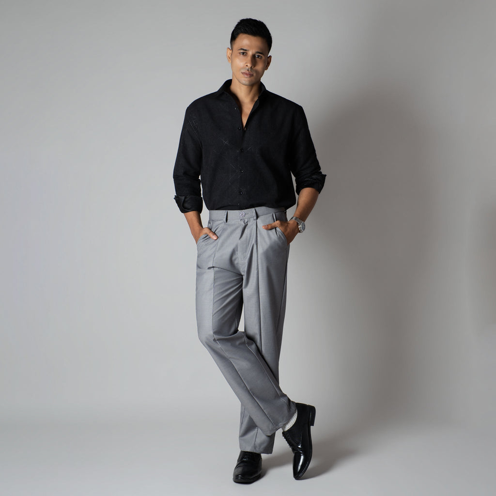 GREY MONO FIT TROUSER