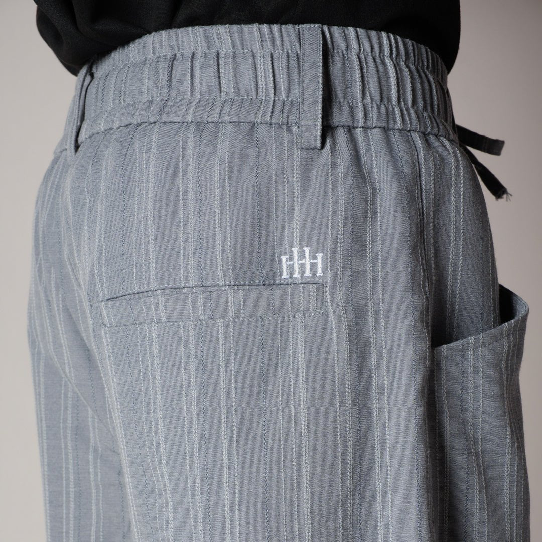 GREY PINSTRIPE WIDE PANTS
