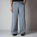 GREY PINSTRIPE WIDE PANTS