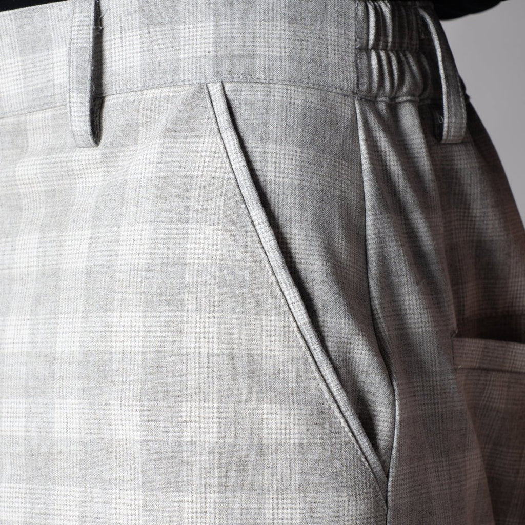 GREY PLAID REGULAR FIT TROUSER