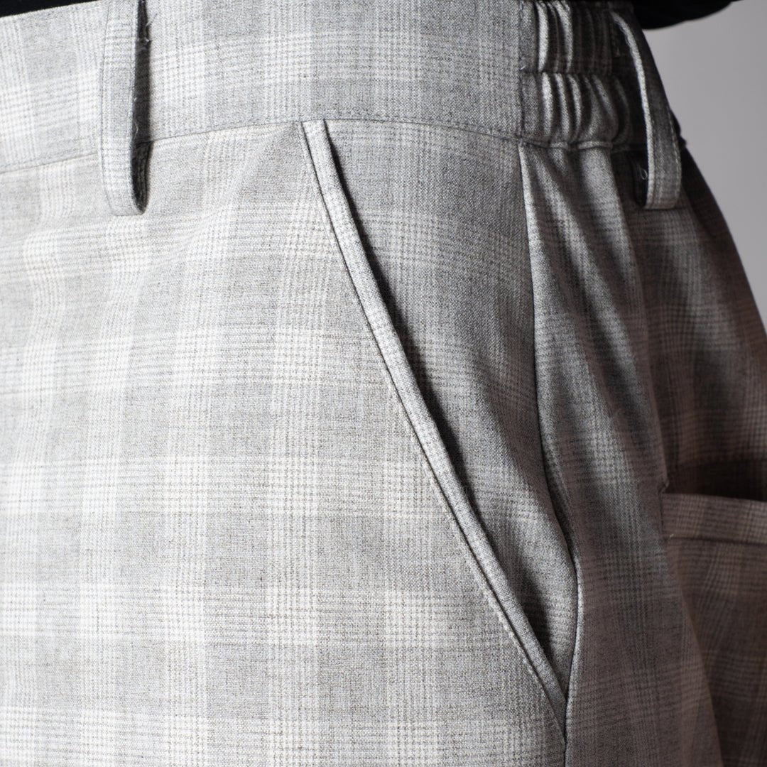 GREY PLAID REGULAR FIT TROUSER