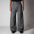 GREY SOFTMOVE VERTICAL LINE SIGNATURE LINEN  PANTS