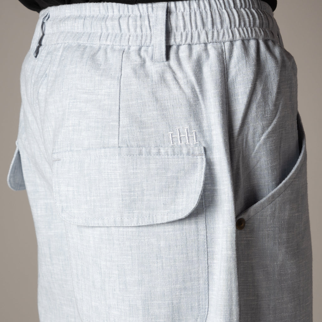 ICE BLUE SOFTMOVE COTTON LINEN PANTS