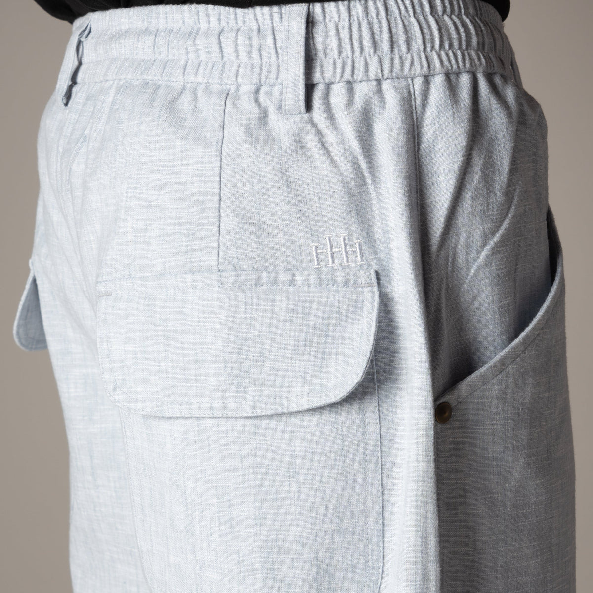 ICE BLUE SOFTMOVE COTTON LINEN PANTS