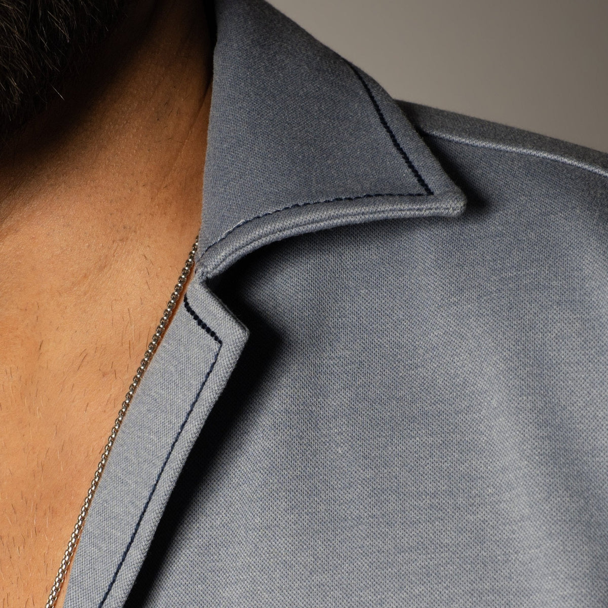 ICEBLUE CUBAN COLLAR SHIRT