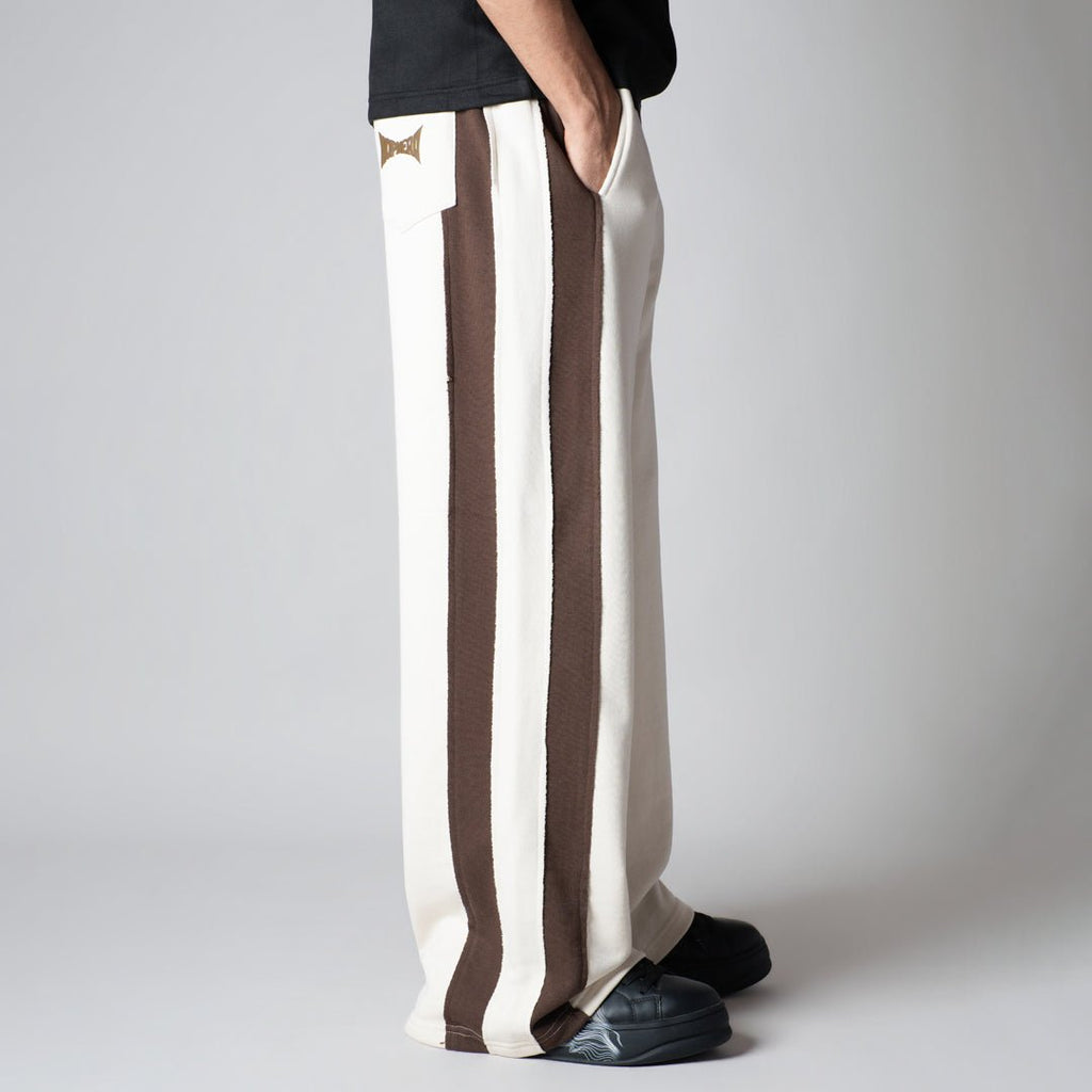 IVORY & BROWN RAW EDGE SWEATPANT