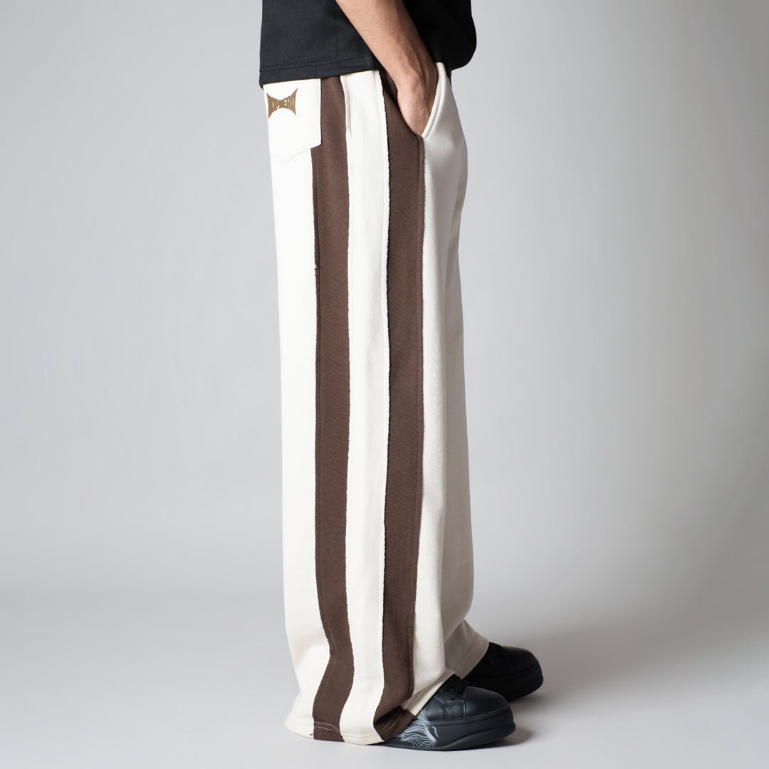 IVORY & BROWN RAW EDGE SWEATPANT