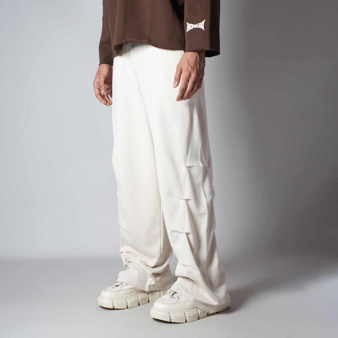 IVORY FIVE TUCKS SWEATPANTS
