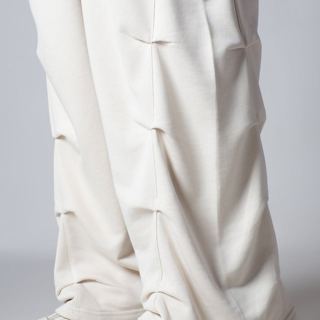 IVORY FIVE TUCKS SWEATPANTS