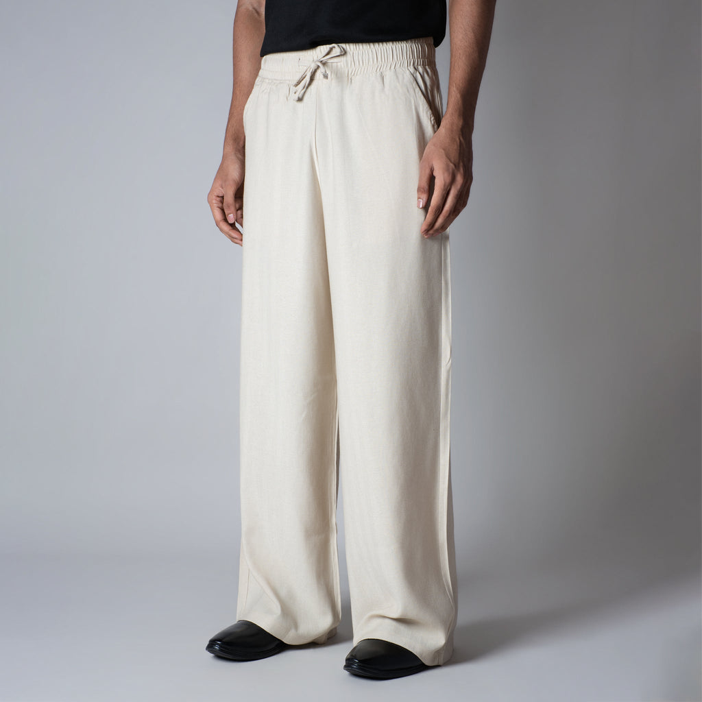 IVORY HAZE FLOW FABRIC PANT