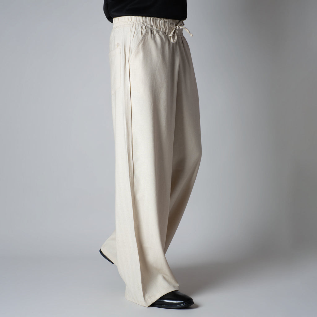IVORY HAZE FLOW FABRIC PANT