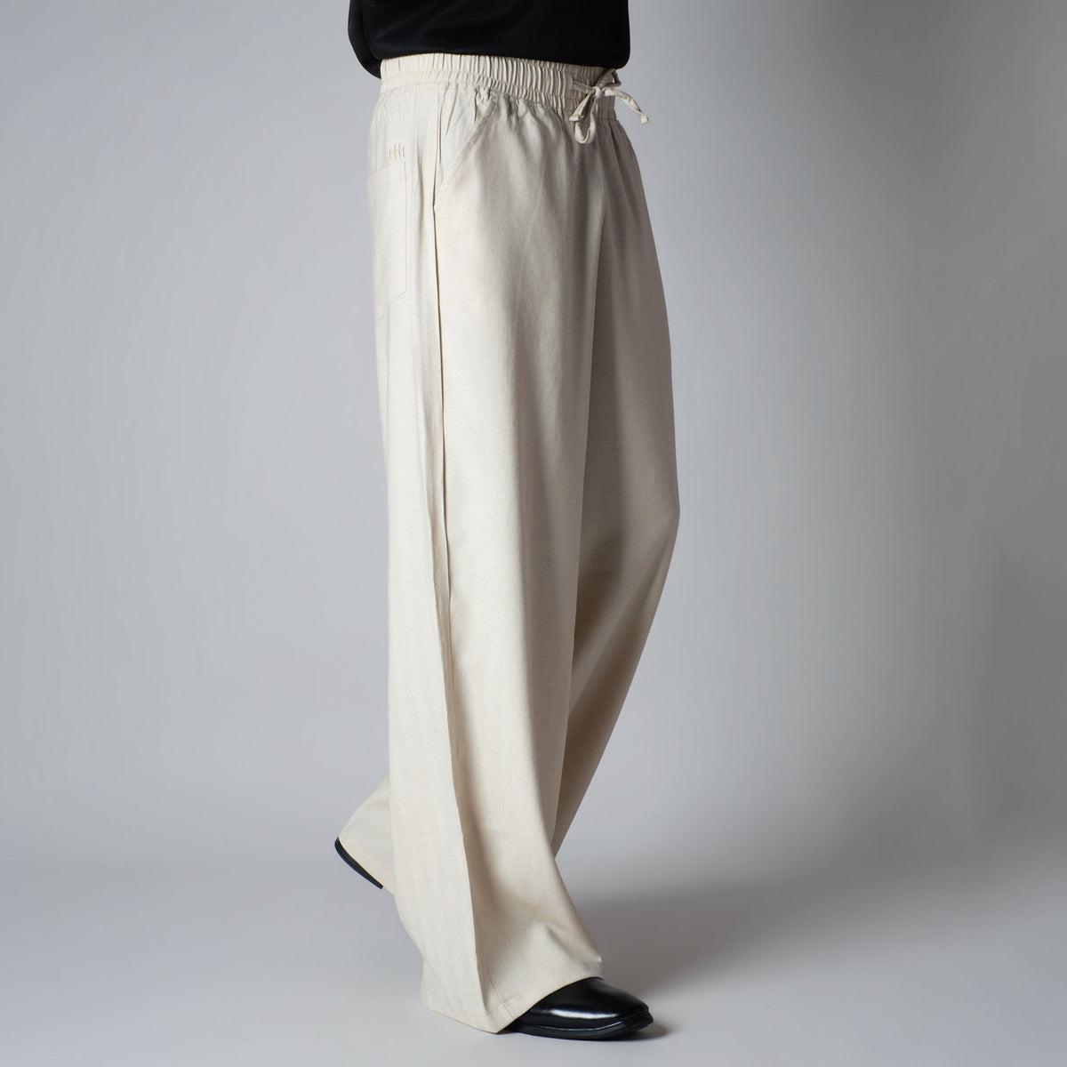 IVORY HAZE FLOW FABRIC PANT