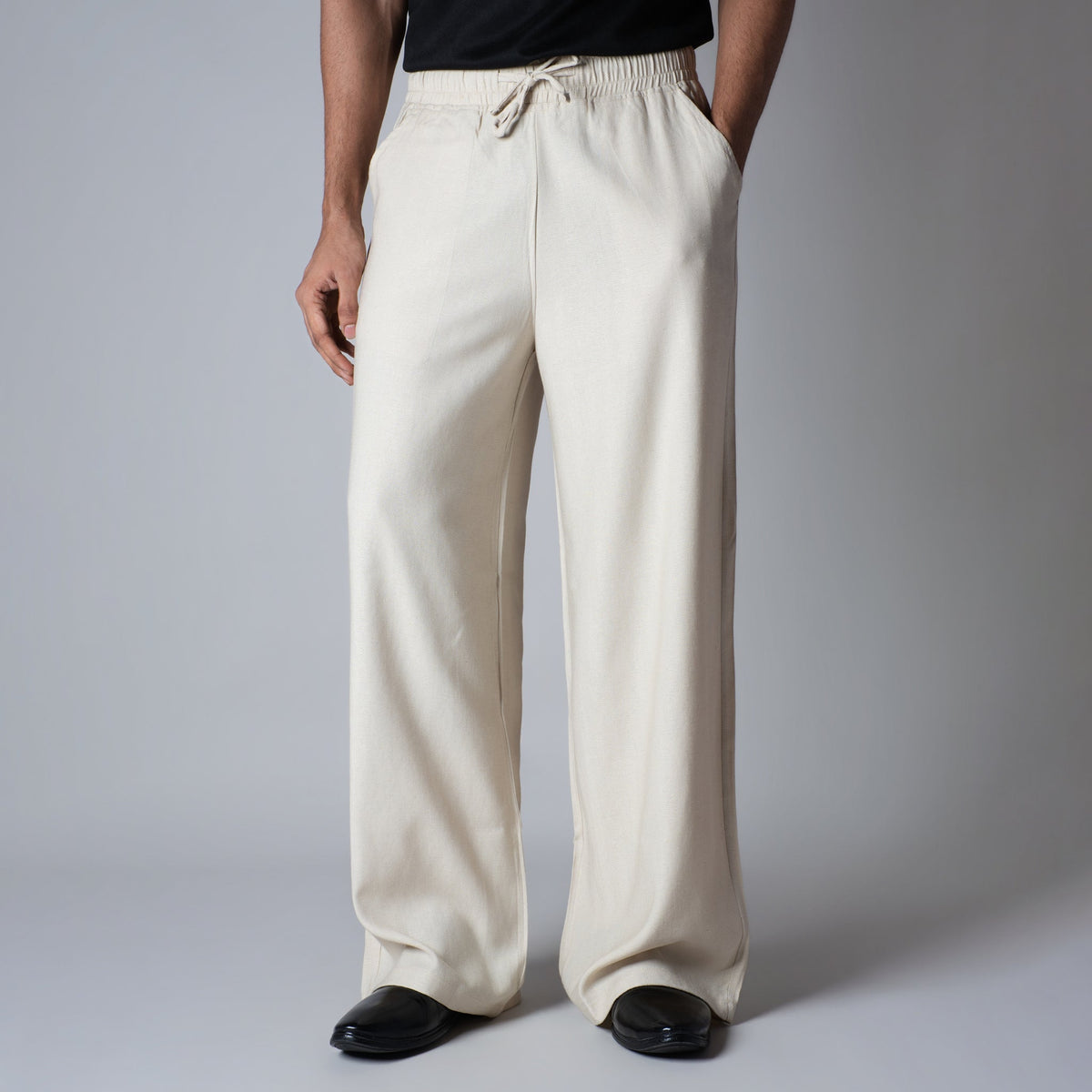 IVORY HAZE FLOW FABRIC PANT