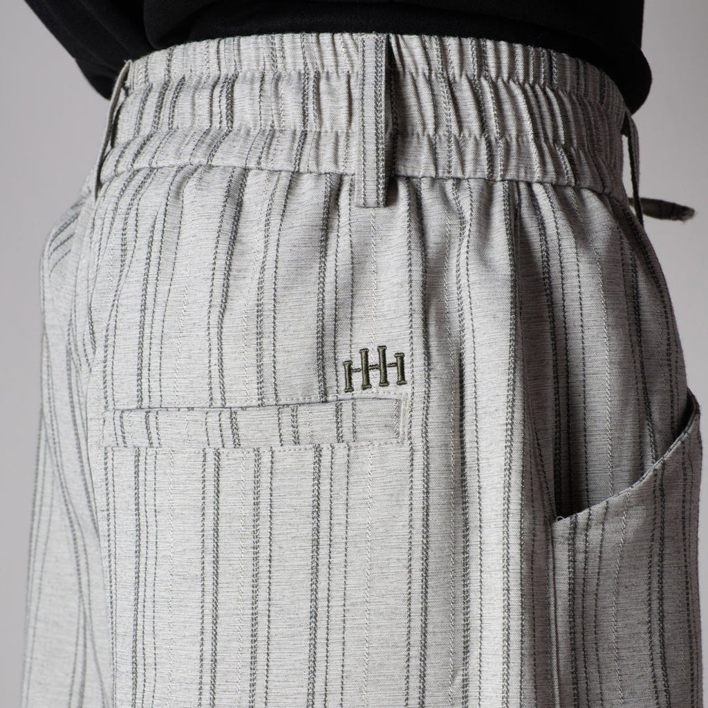 IVORY PINSTRIPE WIDE PANTS