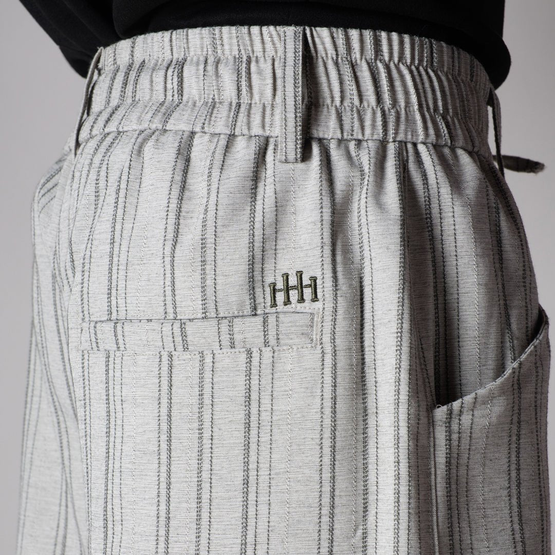 IVORY PINSTRIPE WIDE PANTS