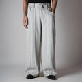 IVORY PINSTRIPE WIDE PANTS